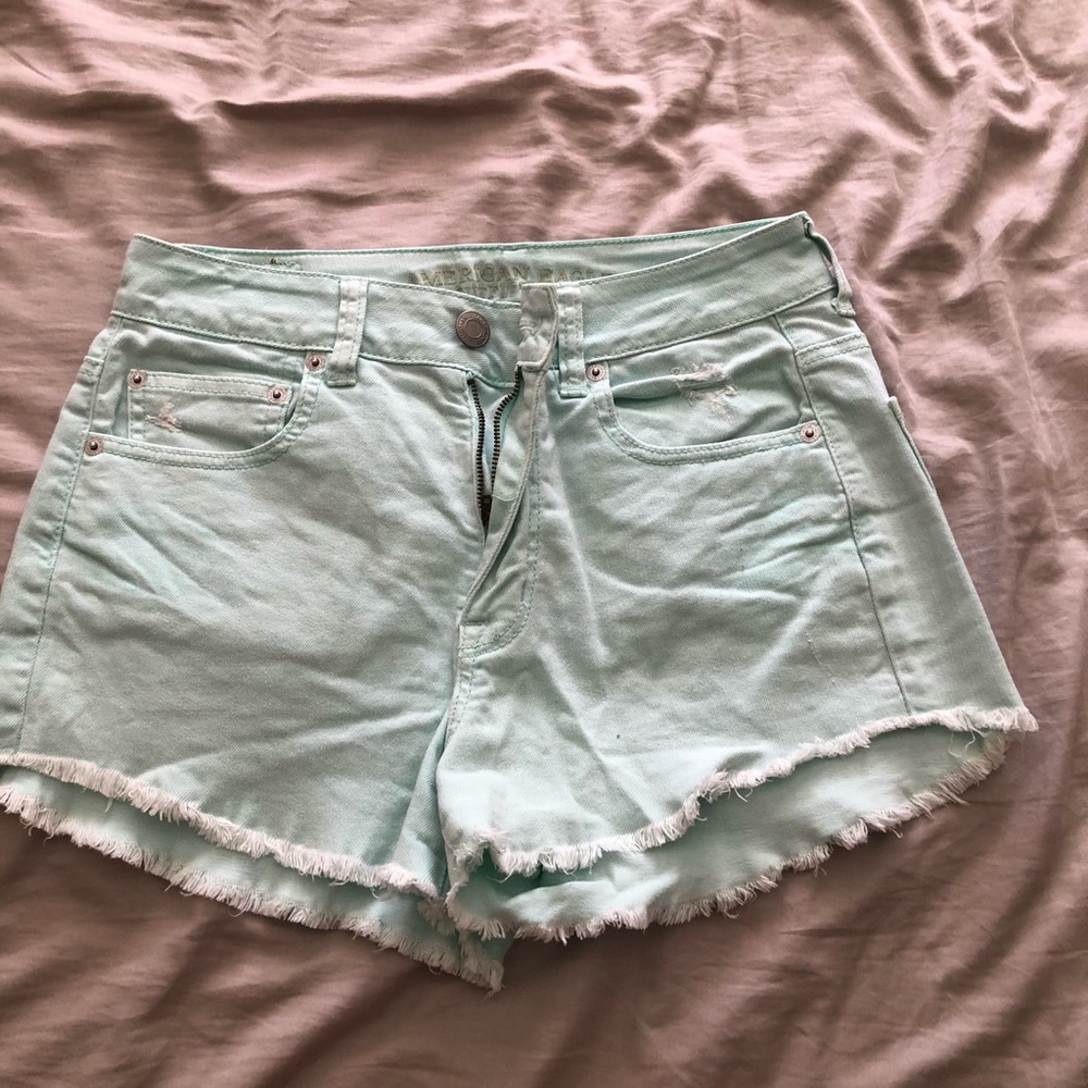 American Eagle High Waisted Shorts (baby blue)
